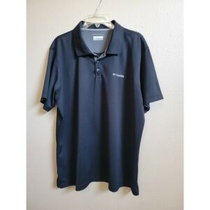 Columbia Omni Wick Men's Polo Short Sleeve Shirt Fishing Gear Golf  Black Sz XL
